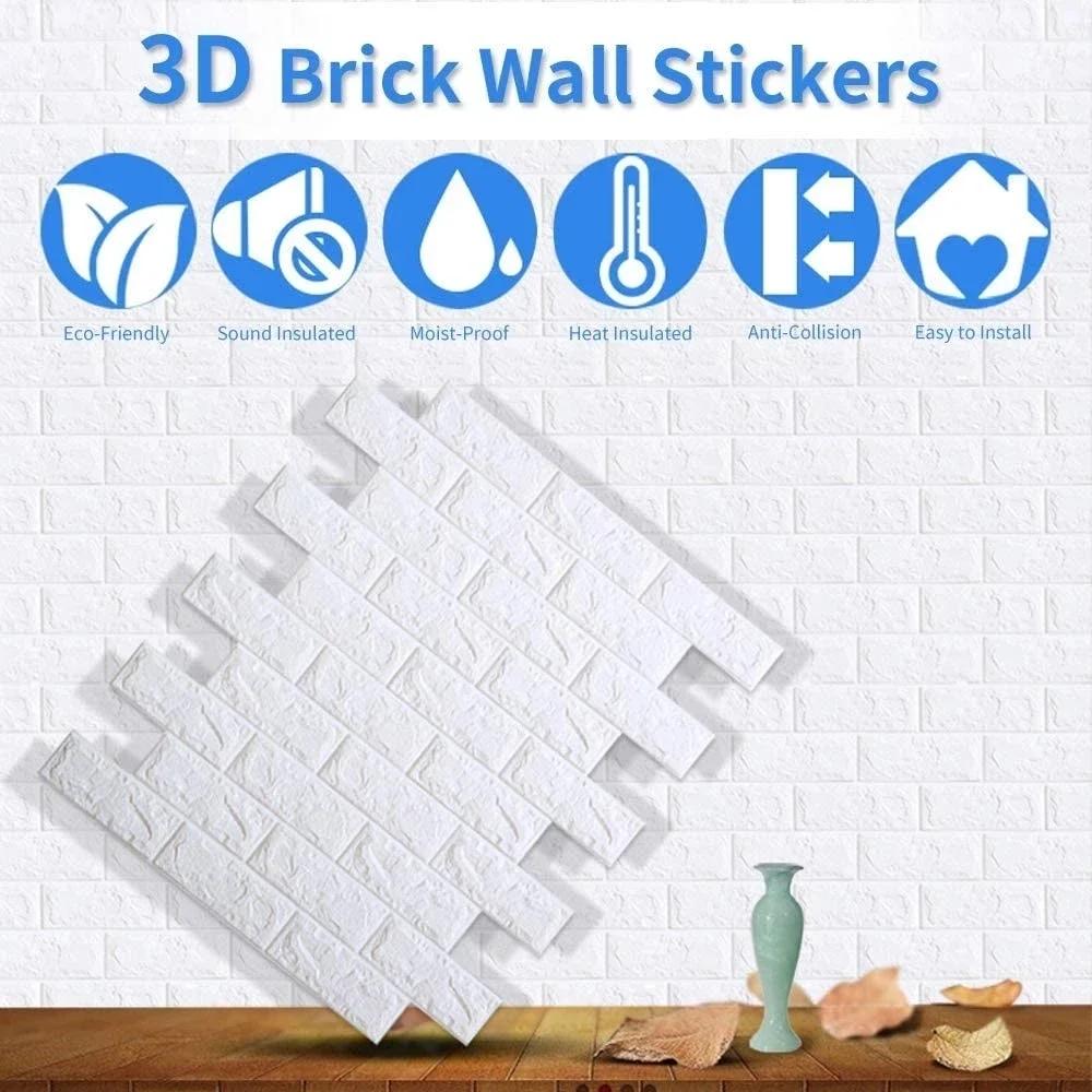 1/5/10 Pcs 3D Wall Stickers Self Adhesive Foam Panels Home Wall Decor Living Room House Brick Sticker Wallpaper Decoration