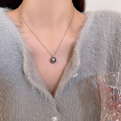 Yousheng Collana con Ciondolo Singolo in Perla Sintetica Catena Estendibile Regolabile con Strass Lucidi Gioiello per Clavicola da Donna Regalo