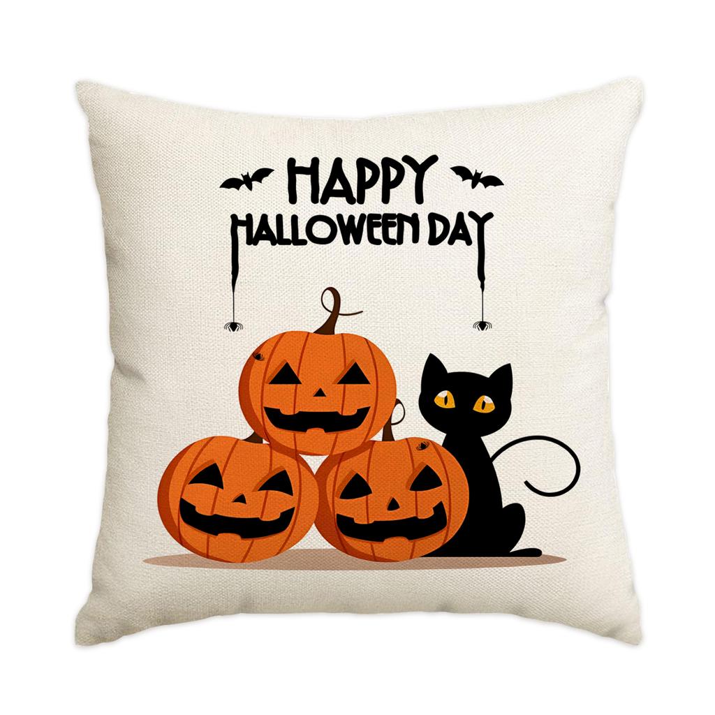 Fröhliches Halloween Doppelseitig bedruckter Kissenbezug Horror Geist Fledermaus Bedrucktes Kissen Streich Halloween Schlafzimmer Dekoration Kissenbezug