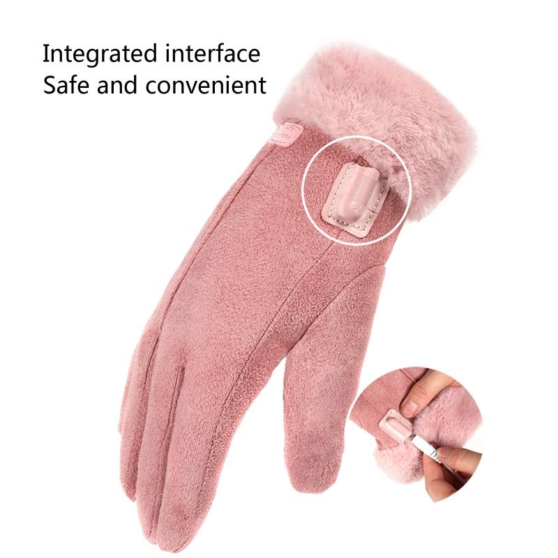 Women Warming Gloves for Outdoor USB Heating Gloves for Ladies