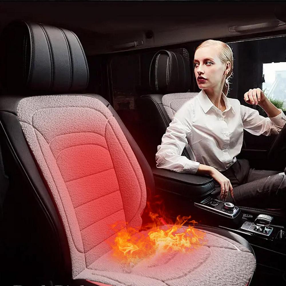 12V beheizter Autositzkissenbezug Lammwolle Autobezug Sitzwärmer Winter Haushaltskissen Universal Autozubehör für