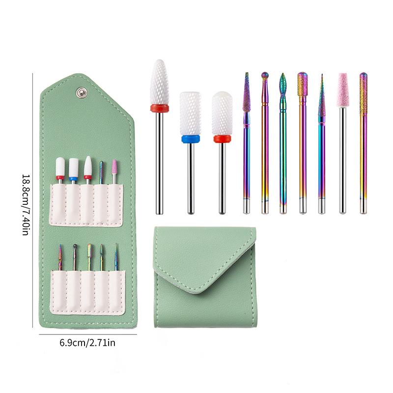 10 Stück Keramik-Wolfram-Fräser für Maniküre Hartmetall-Nagelfräser-Zubehör Bits Nailart-Ausrüstung Werkzeuge für Maschinenfräsen