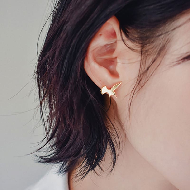 

lanterna Hummingbird Silhouette Earring -1ea (8colors) pink