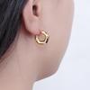 Elegant Gold-plated Zircon C-shaped Earrings - Non-fading, Stylish Ear Ornaments for Women