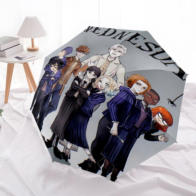 1pc Addams Family Wednesday4 Umbrella, Sun Protection, And UV Shielding. It Has Eight Sturdy Ribs for Outdoor Use And Perfect Gift