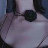French Retro Rose Necklace with Satin Velvet Hair Rope Design