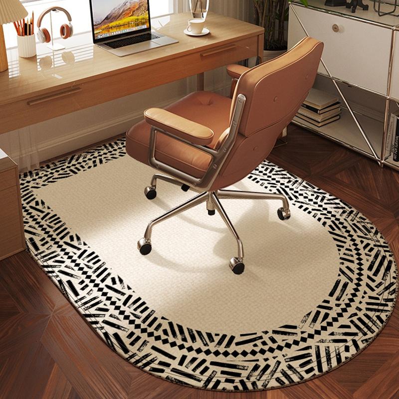 VIKAMA Luxury-Inspired Arched Computer Chair Mat, Bedroom Vanity Table Rug, Silent Gaming Chair Foot Pad, Home Decoration