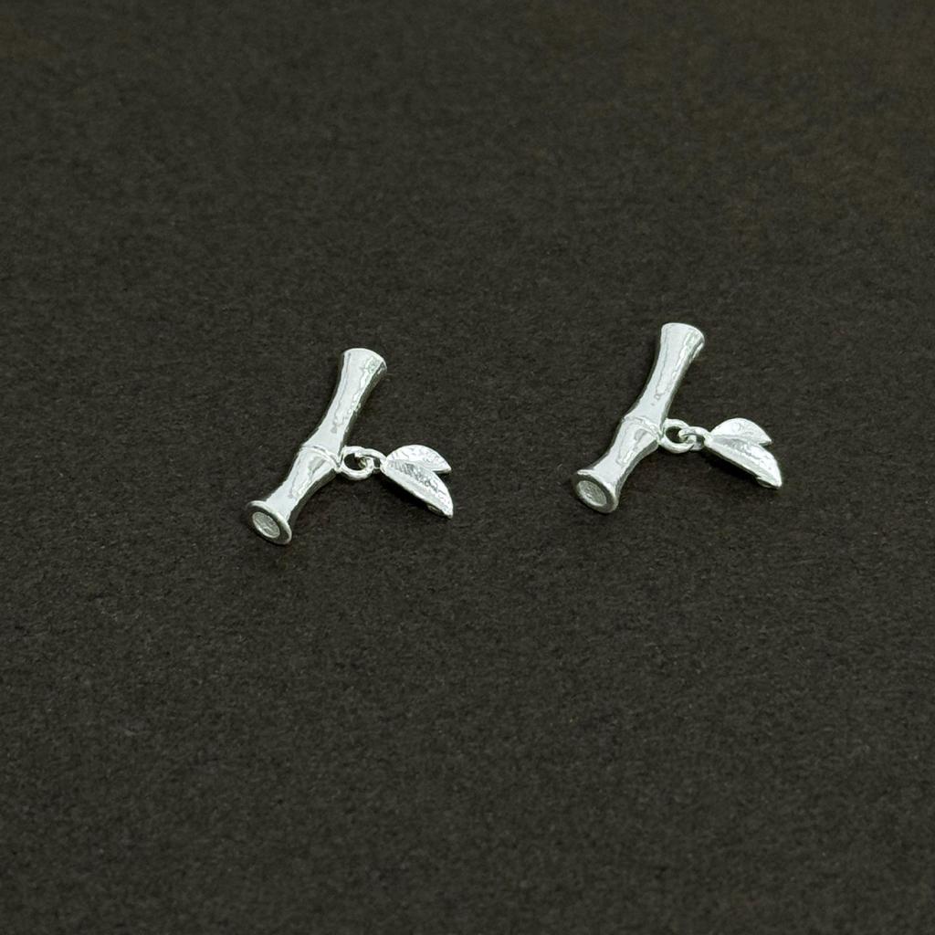 Sterling Silver 3D Bamboo Joint & Leaf Beading Accessories for DIY Bracelets and Necklaces