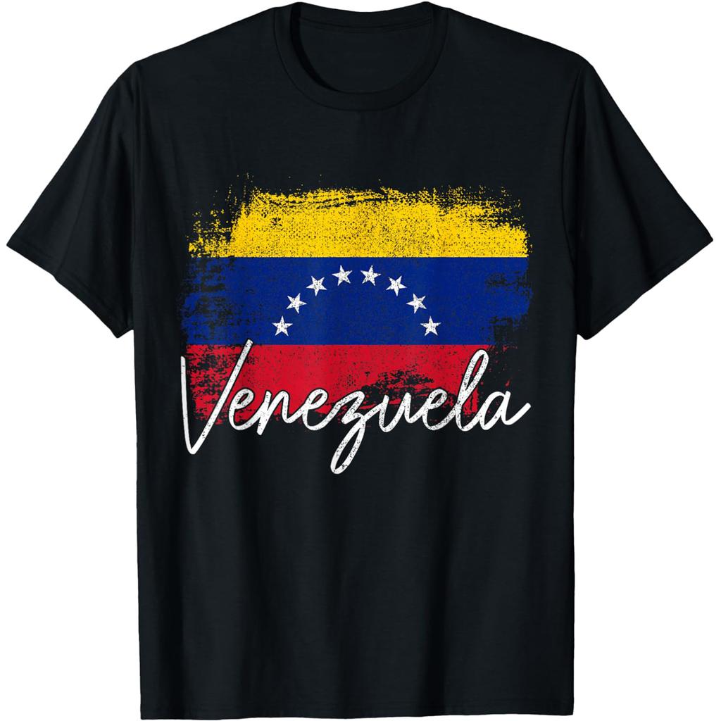 Funny Venezuela Vintage Flag Venezuelan Pride T Shirts Men Cotton Humor Streetwear Tee Shirt Short Sleeve Unisex Loose Clothing