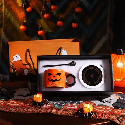 Halloween Keramik Thermobecher Souvenir Kürbis Wasserbecher Hochwertige Tasse Geschenkbox Niedliche Lustige Tasse Geschenk