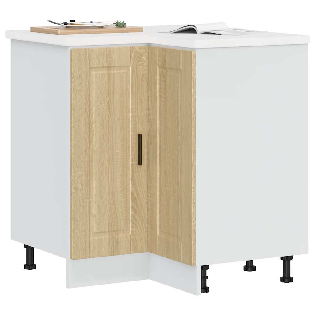 Corner Kitchen Base Cabinet Porto Sonoma Oak Wood Composite