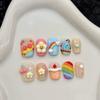 10 Pcs Cute Cartoon Pattern Handmade Press On Nails Full Cover False Nail Tips Stick On Manicure