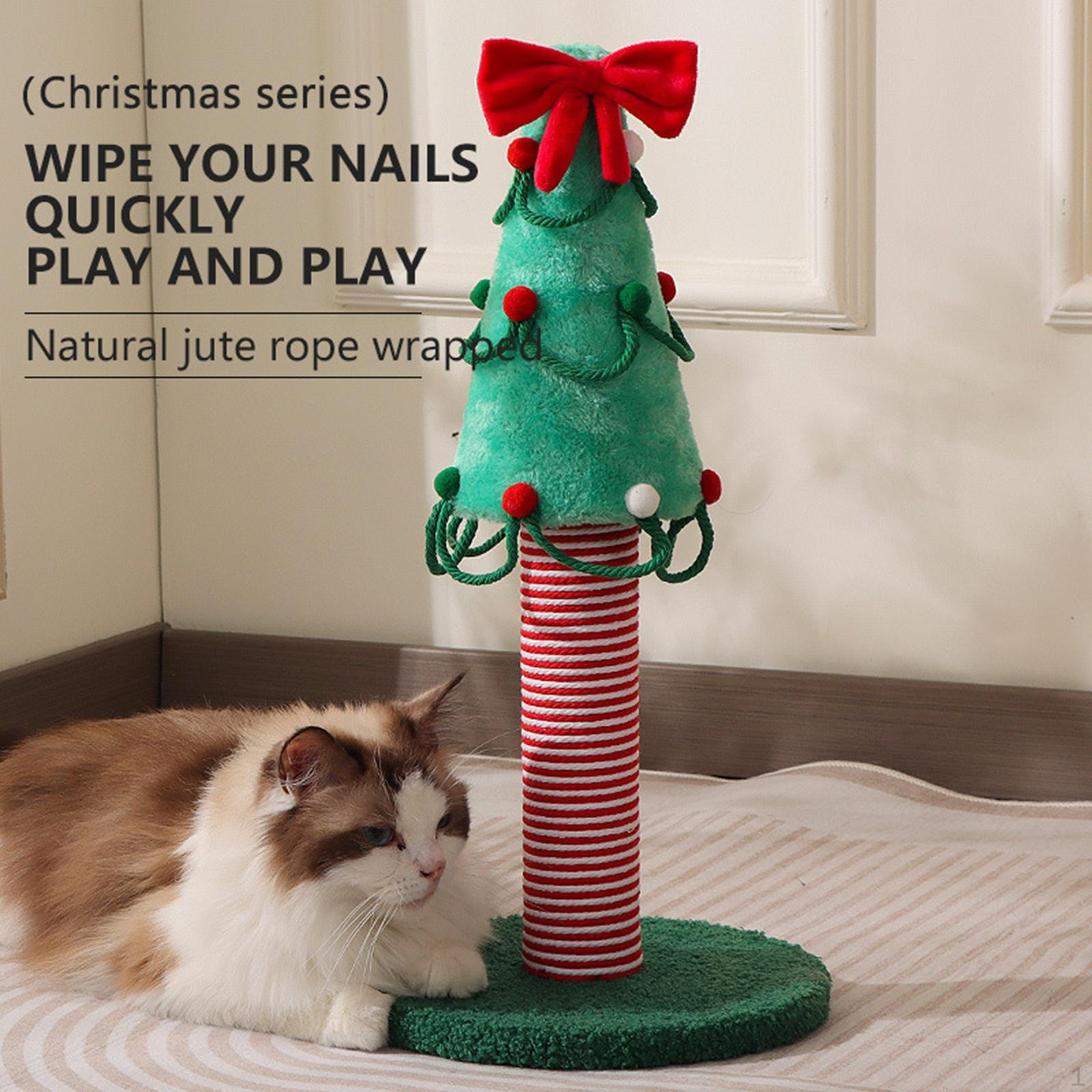

Cat Scratching Post,Kitten Toy Interactive Christmas Tree Decorative Scratcher for Living Room