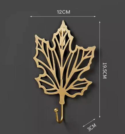 Decorative hat and coat hooks with leaves