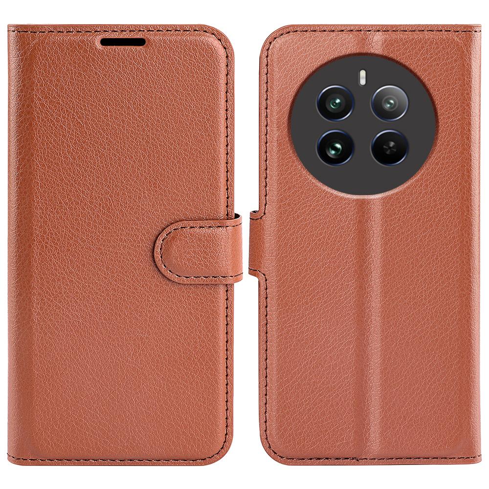 For Realme 12 4G/12+ 5G Case Litchi Texture PU Leather Folio Flip Wallet Phone Cover