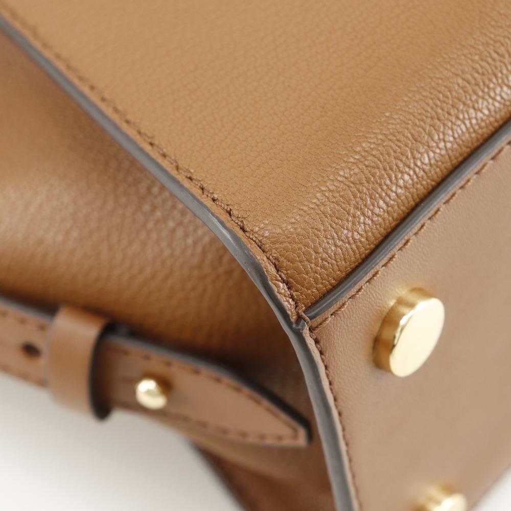 Michael Kors Avril Handbag 30H1G4VS5L 2WAYShoulder Brown Leather Women Used