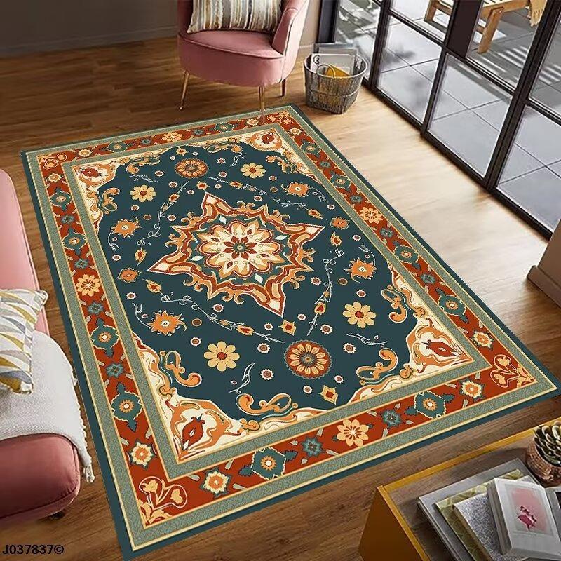 Turkey Persian Bohemian Area Rug Large Carpet Rug for Living Room Bedroom Sofa Doormat Decoration Kid Play Non-slip Floor Mat