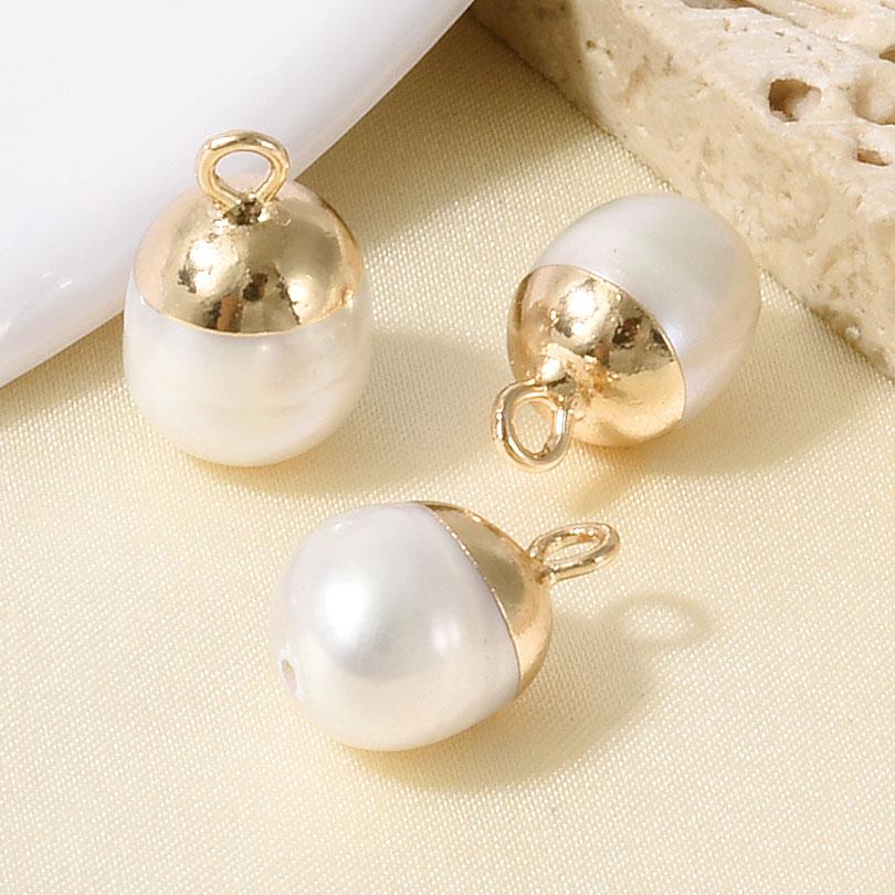 3pcs Real Natural Shell Pendants For Jewelry Making Supplies Geometric Round Cross Star Pearl Charm DIY 304 Stainless Steel Ring