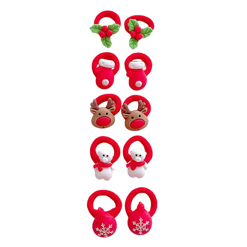 

Рождественские кольца для волос Милые повязки на голову 3D дизайн Головной убор Рождественский подарок Рождественские аксессуары для волос Очень эластичные 10 шт./набор E