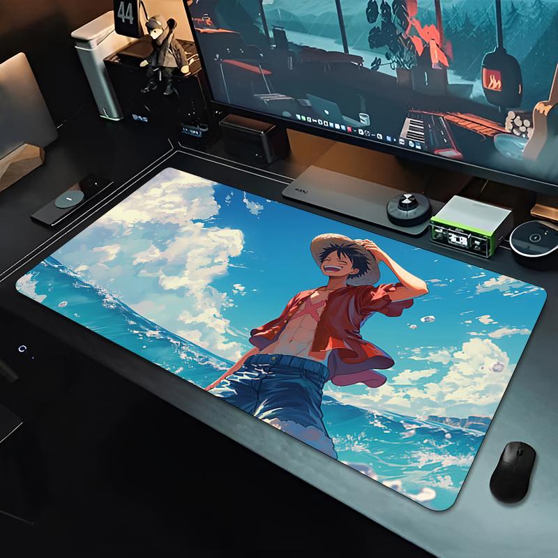 Oversized Wide Desktop Anime Mat one piece luffy Mouse Pad Large E-sports Gamer Mat Gaming Computer Keyboard Pad Rubber Mausepad