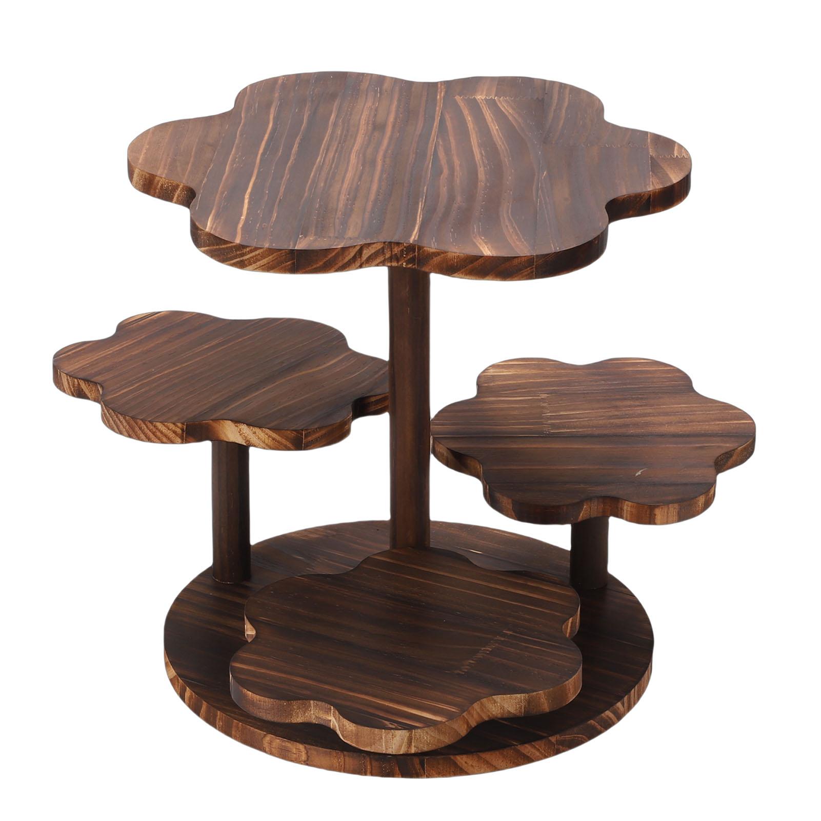 

Flower Shape Cupcake Stand 4 Tier Wood Tower Holder for 24 Cupcakes Cake Tray Combo for Wedding Tea Party Baby Shower Birthday