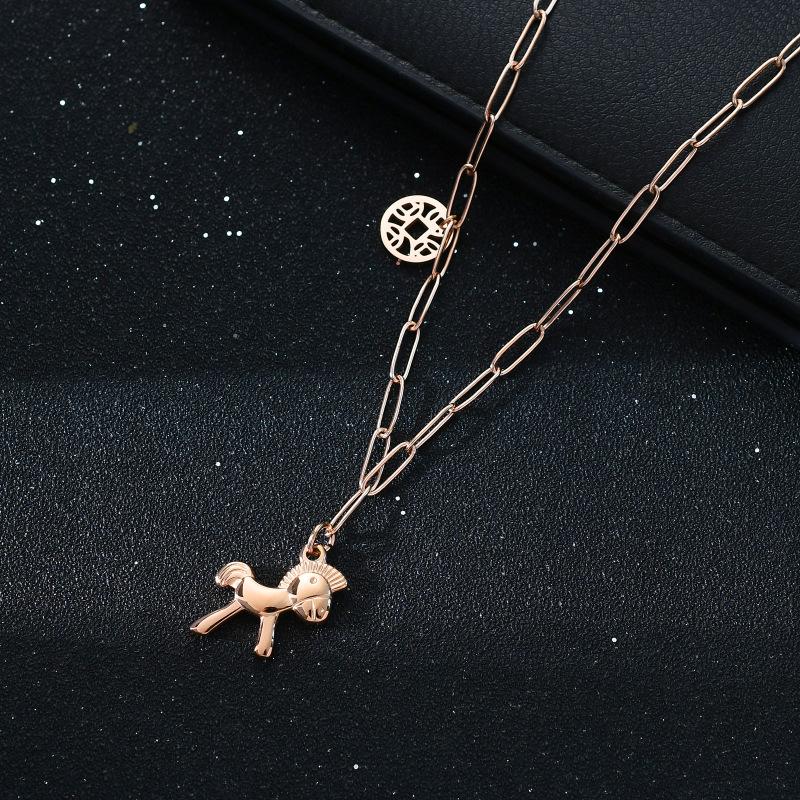 Titanium Steel Necklace Unicorn Necklace Cute Jewelry