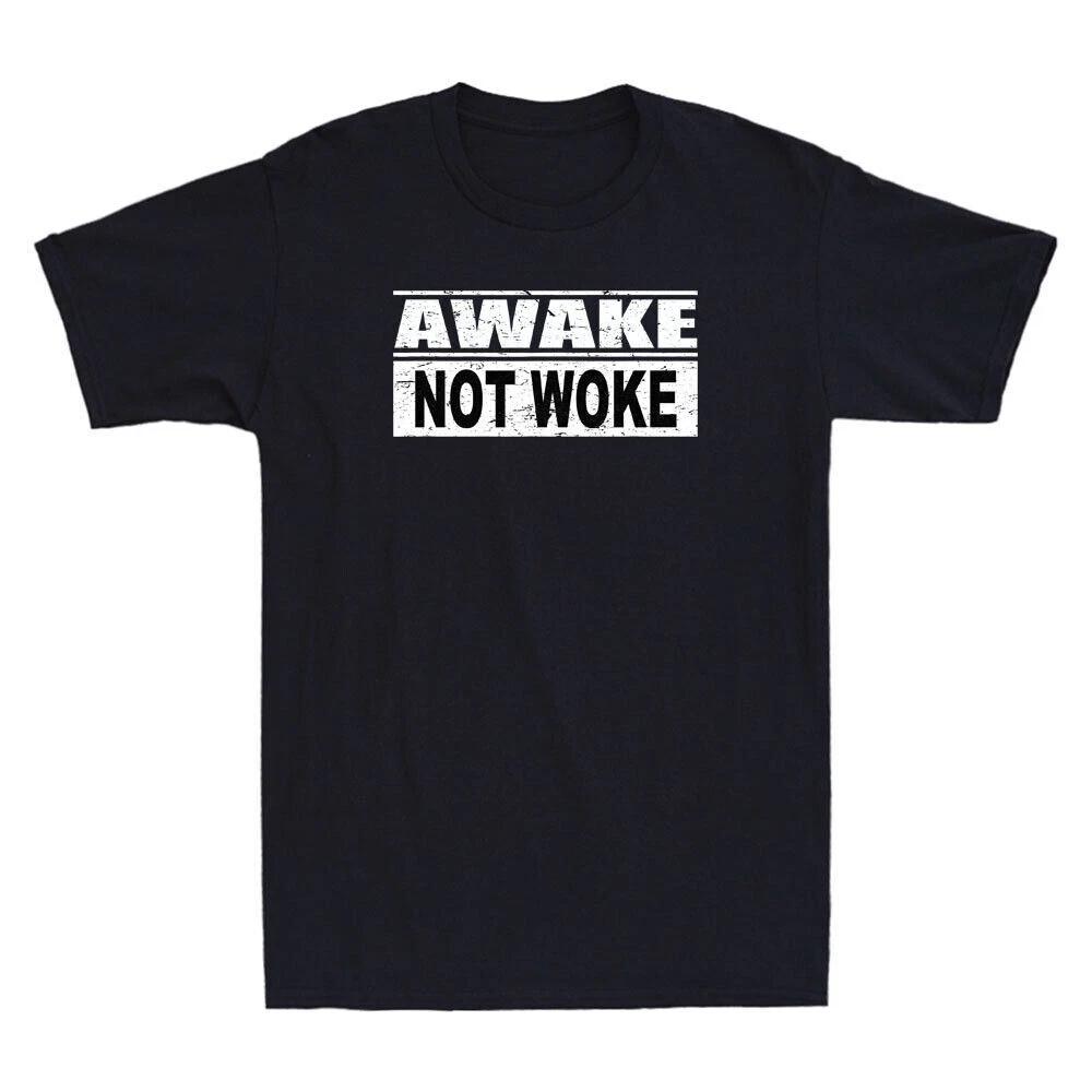 Free Speech Awake Not Woke Funny Political Censorship Quote Saying Men s T-Shirt XXL