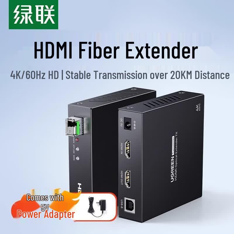 UGREEN 4K HDMI Fiber Optic Extender with KVM and IR