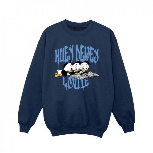 Disney Girls Huey Dewey Louie Reading Sweatshirt