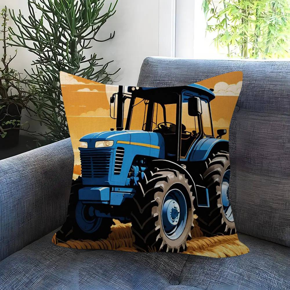 Car Tractor Decorative Personalized Pillow Dust Cover Bedroom Kids Party Decoration Pillowcase Birthday Children Gift