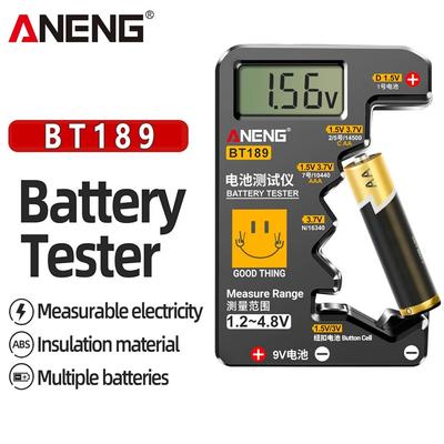 ANENG BT189 Tester knoflíkových baterií 9V NDC AA AAA Univerzální LCD displej pro domácnost Tester baterií Power Bank Detektory Nástroje