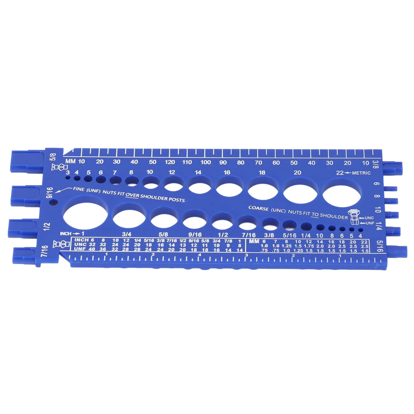 

Nut Thrd Gauge Checker M3 to M22 and #4 to 3/4 Sizes and Nut Identifier Gauge