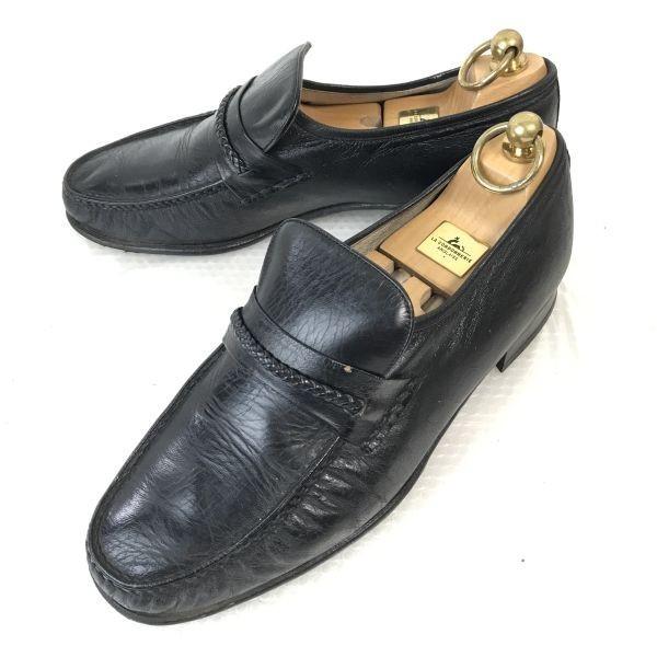 60s-70s? Vintage/Jarman MOCCASIN/Leather Loafers/Moccasins/24.5EE/Black/BLACK/Slip-on Business Dress Shoes(USED)
