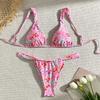 2024 New Style European & American Sexy Triangle Cup Tie-Up Bikini Swimsuit for Women