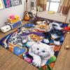 Cute Cartoon Cat Pet Animal Print Flannel Area Rug Non‑Slip Soft Floor Mat For Couch Bedroom Living Room Indoor Home Decor Gift