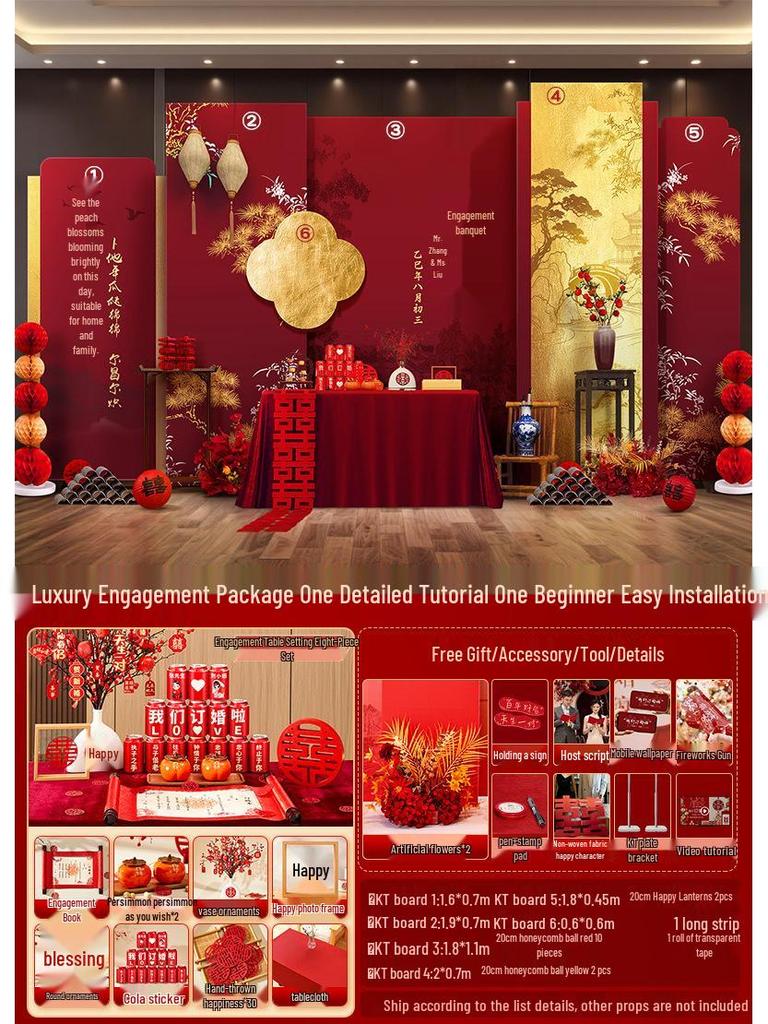 Celebrity Engagement Banquet Decoration Set - High-End Hotel Table and Home Decorative Supplies