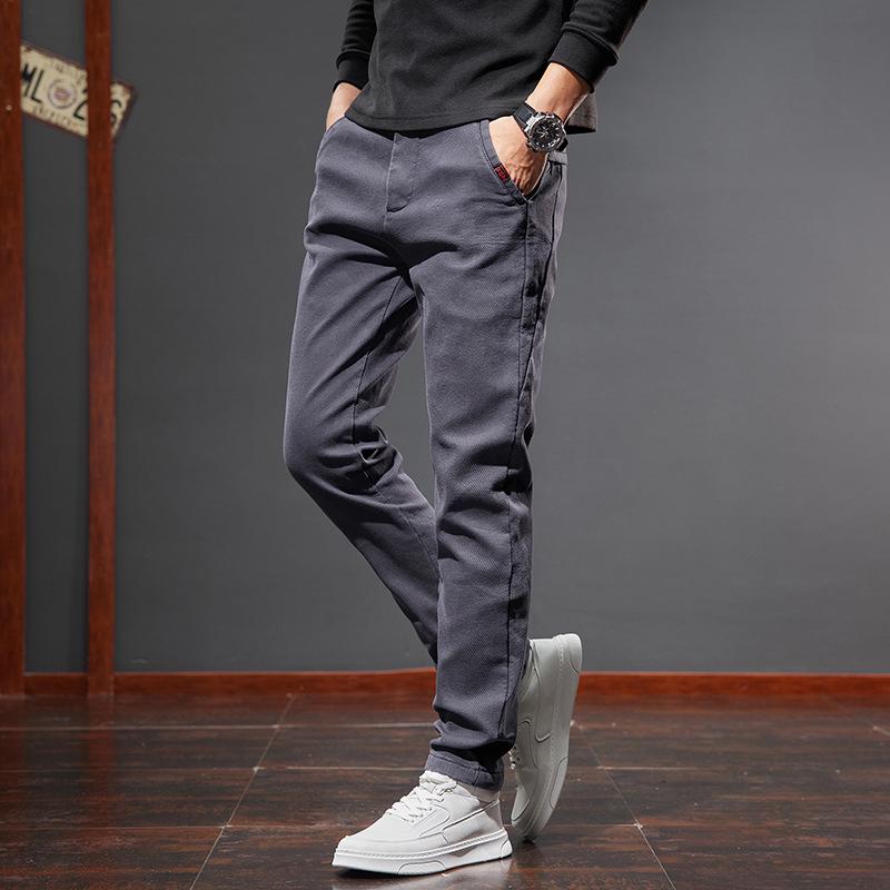 2025 Spring Men's Slim-Fit Casual Straight Pants - Versatile Light Business Trousers with Stretch