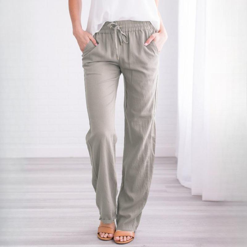 GMXIA Damenmode, lässig, einfarbig, bedruckt, hohe Taille, Hosen und Caprihosen