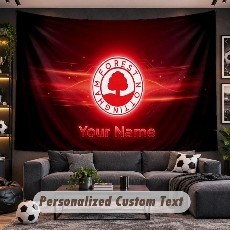 Wall Hanging Tapestry Custom NameNottingham Forest Pattern Personalized Printed Fabric Wall Decor