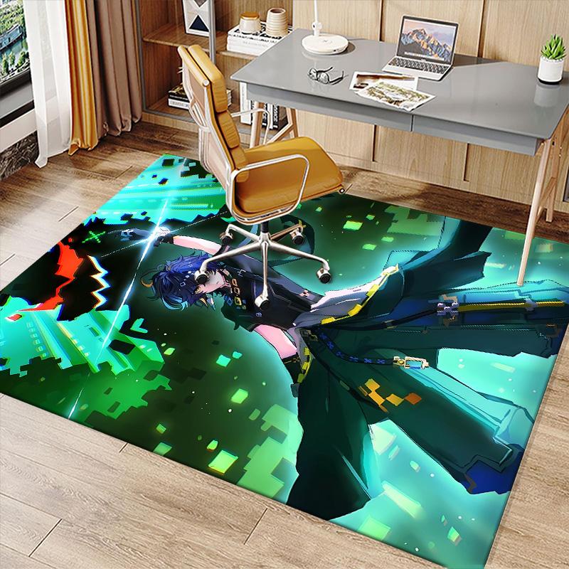 Genshin Impact characters6 Printed Absorbent Washable Carpet, Non-Slip Bathroom Mats, Kitchen Rugs, Yoga Mat,Living Room Entrance, Camping Picnic Rugs