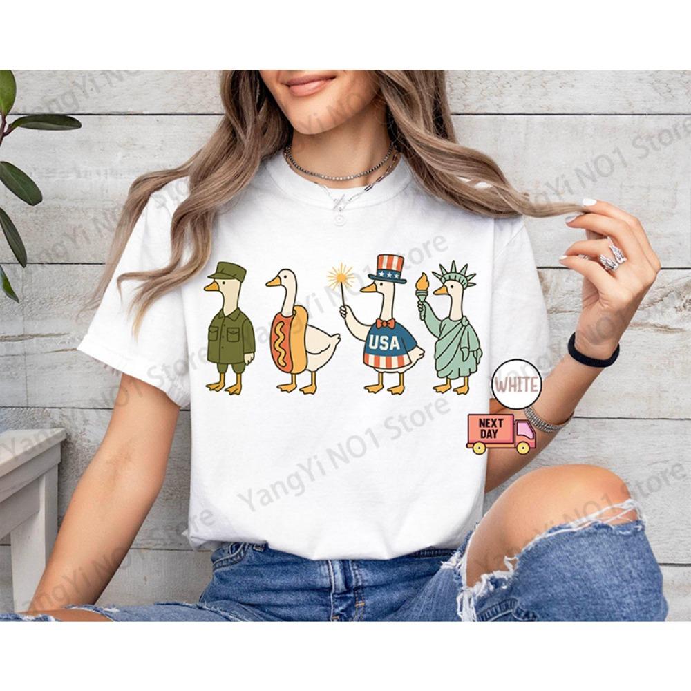Funny of July Ducks Shirt American Goose Tee Funny for Independence Day Tee Patriotic Tee Patriotic Goose Shirt S