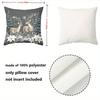 2D Flat Printing Christmas Deer Pillows With Snowflake And Flowers Polyester Pillowcase, Sofa Decorative Cushion Cov
