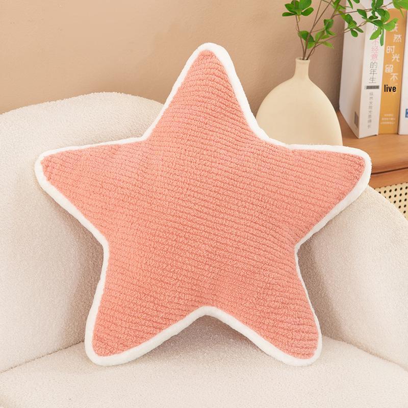 Star-Shaped Lumbar Support Pillow - Plush Cushion for Kids' Room or Sofa Décor