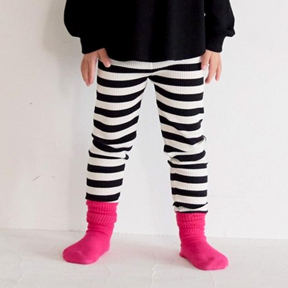 

ANKRT Japanese Style Kids Autumn/Winter Knitted Leggings & Striped Pants 130 cm