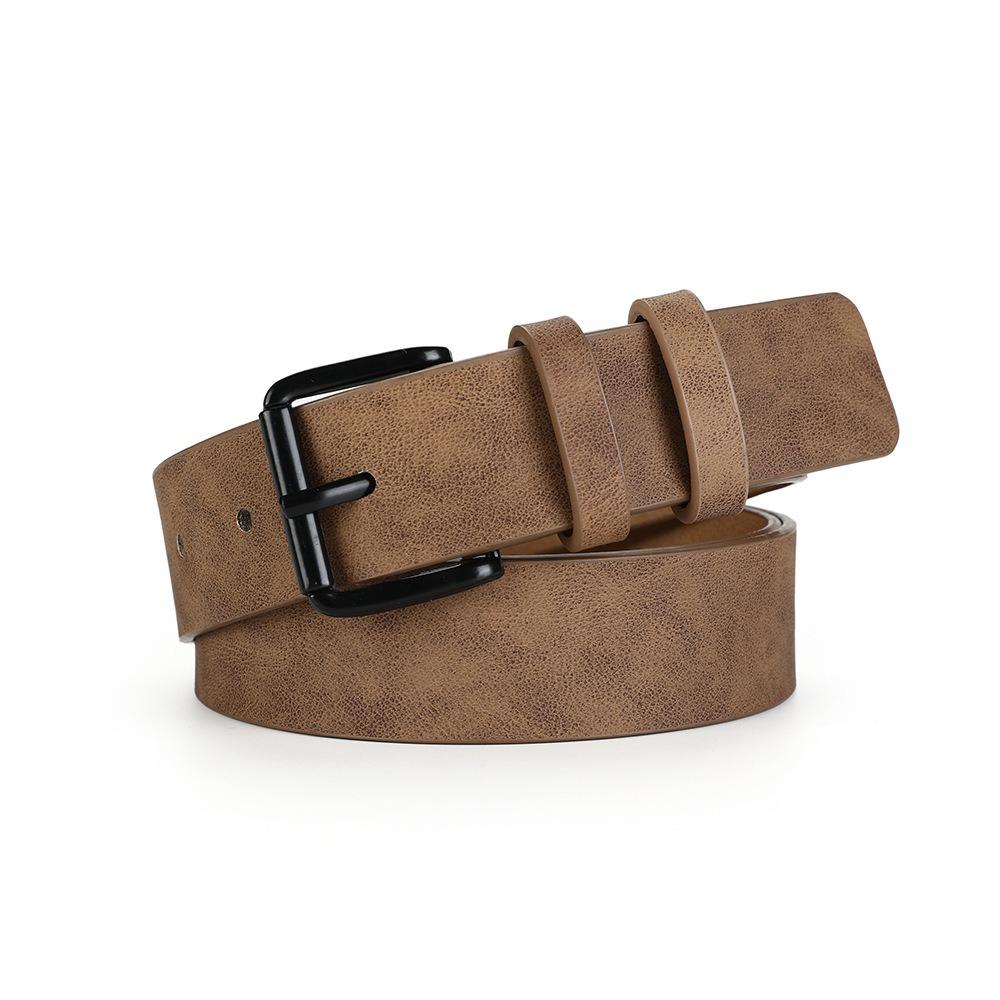 Fashion Black Buckle Suede Leather Belt Luxury Design Frosted Waist Belt Versatile Women s Waistband Jeans Decoration коричневый
