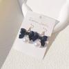 Stylish Pearls Bowknot Dangle Earrings Ornament Distinctive Ear Pendant Ear Rings Adornment Versatile Fashion Accessory