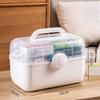 Medicine Storage Box Plastic Multi Layer Large Capacity Medicine Cabinet for Household White (large)