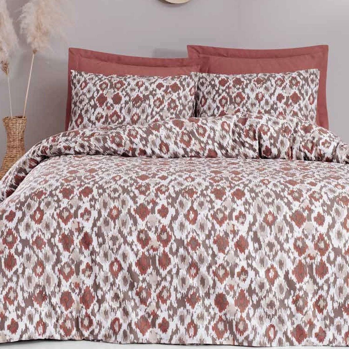 

Комплект пододеяльников из двойного хлопка, эластичный простынь Indus Terracotta