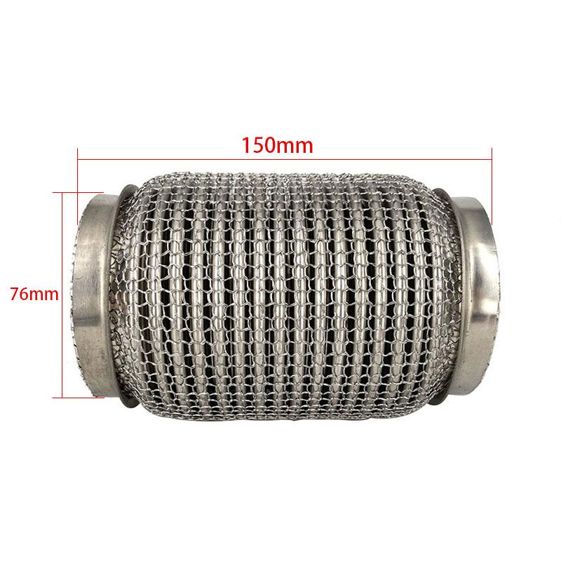 Stainless Steel SUS304 Exhaust Flex Pipes Tube Flex Coupler With Interlock Super Flexible  63*150mm 76*150mm 63x100mm 76x100mm