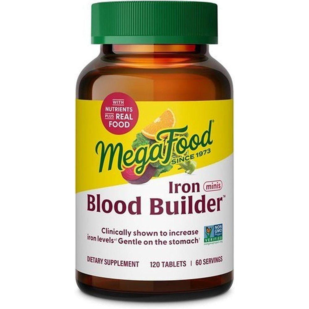 Mega Food Blood Builder Iron Mini Vitamin C B12 Beetroot Brown Rice Orange Broccoli 120 Capsules 1 pcs